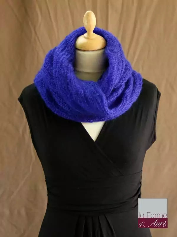 EMERO - Snood - Mohair et Soie - Bleu encre - Origine : France