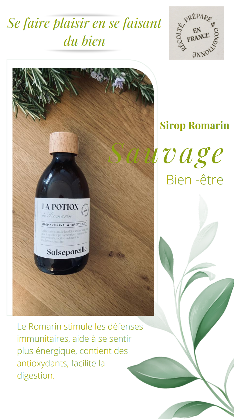 EMERO - Sirop de Plantes Sauvages - Potion de Romarin BIO - Origine : France