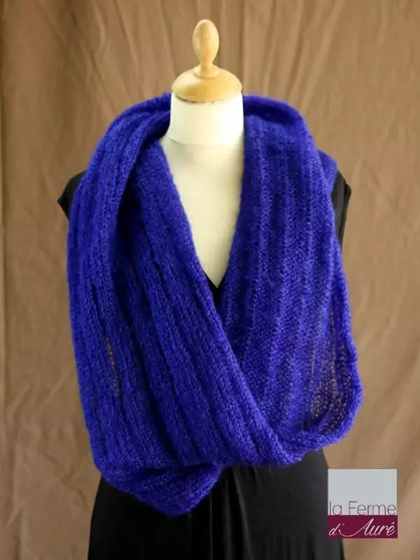 EMERO - Snood - Mohair et Soie - Bleu encre - Origine : France