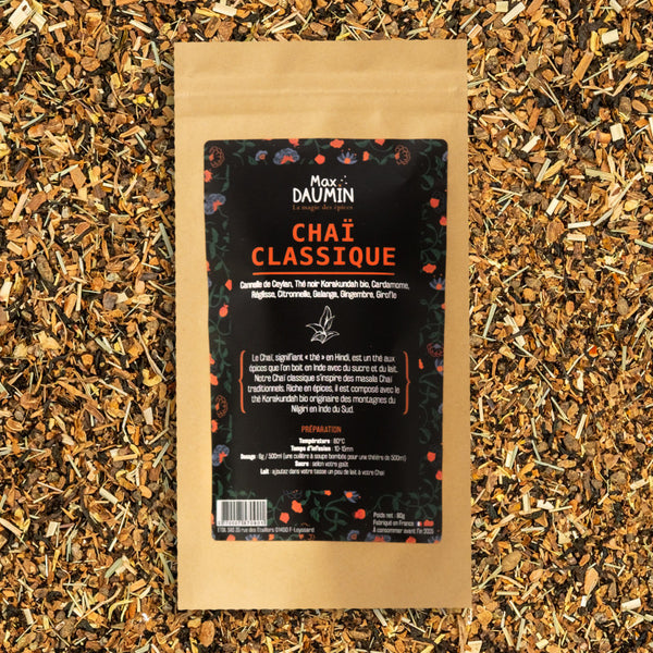 Chaï Classique (Masala Chaï) | Thé Noir Korakundah Bio & Mélange Traditionnel 8 Épices - Réconfortant & Parfumé
