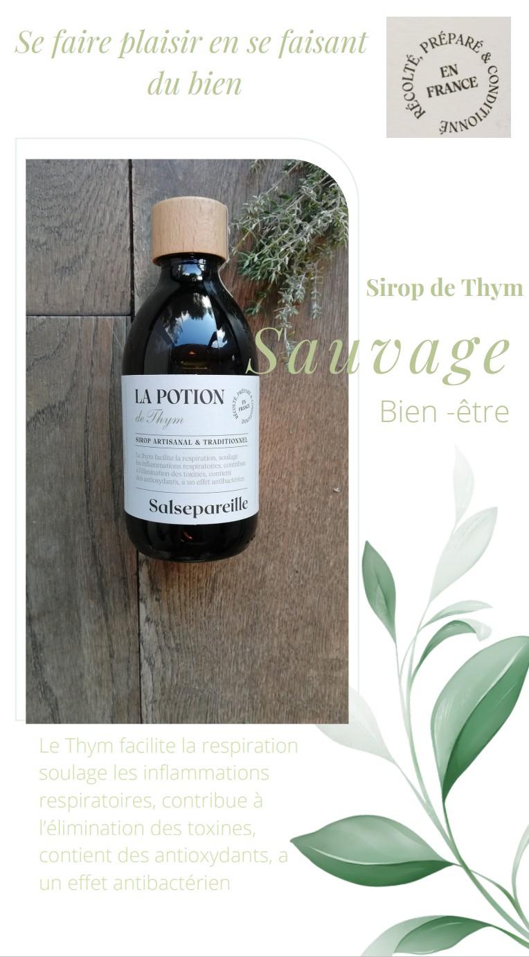 EMERO - Sirop de Plantes Sauvages - Potion de Thym BIO - Origine : France