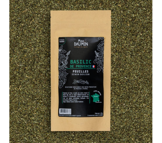 Basilic de Provence | Feuilles Séchées – Le "Roi des Herbes" Baigné de Soleil – Sachet 40g