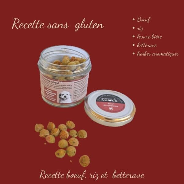 Biscuits Naturels pour Petit Chien - Bœuf & Betterave (45g) & Fabriqués en France | Bio, Sans Gluten & Vitalité