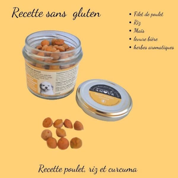 Biscuits Naturels pour Petit Chien - Poulet & Carotte (45g) & Fabriqués en France | Bio, Sans Gluten & Vitalité