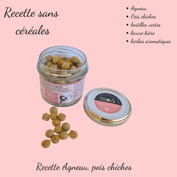 Biscuits Naturels pour Petit Chien - Agneau (40g) & Fabriqués en France | Bio, Sans Céréales & Hypoallergéniques