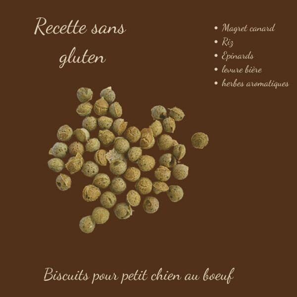 Biscuits Naturels pour Petit Chien - Canard & Épinard (45g) & Fabriqués en France | Bio, Sans Gluten & Vitalité