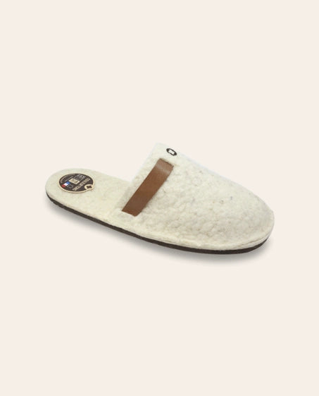 Chaussons CHAM Blanc – Confort Absolu en Laine Artisanal Made in France