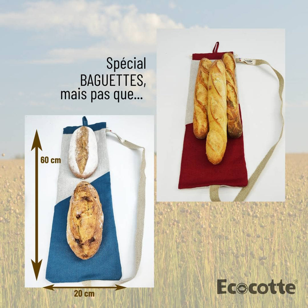 Sac à Pain en Lin & Fabriqué en France | Spécial Baguette Fraîcheur