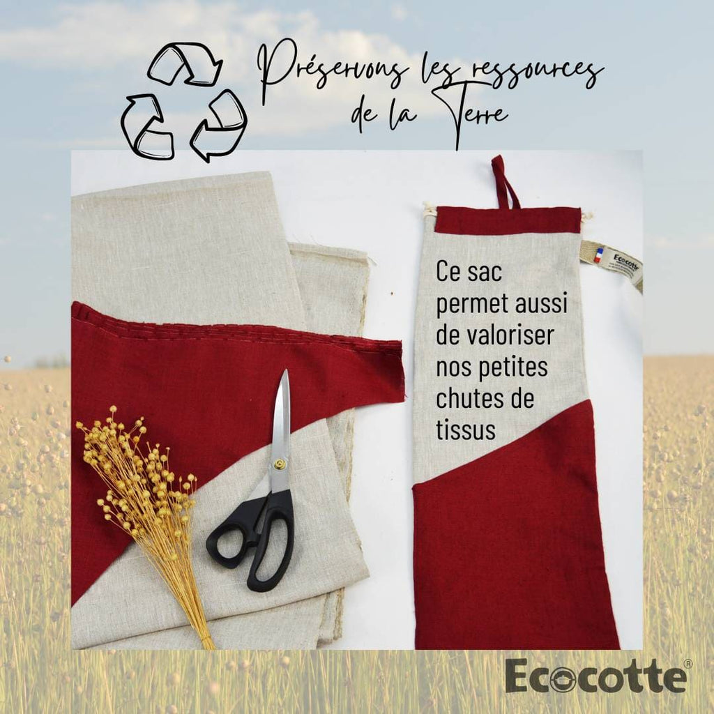 Sac à Pain en Lin & Fabriqué en France | Spécial Baguette Fraîcheur