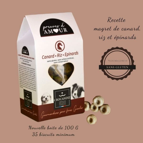 Biscuits Naturels pour Chien - Canard & Épinard & Fabriqués en France | Bio, Sans Céréales & Vitalité