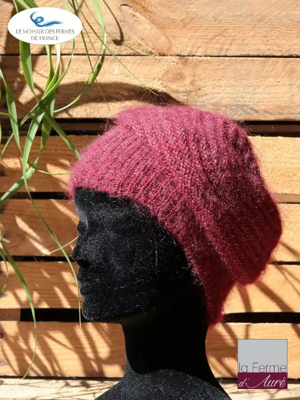 EMERO - Bonnet laine Mohair Beaujolais – Tricot main - Origine : France