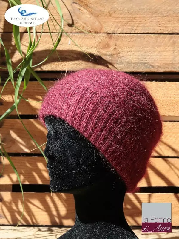 EMERO - Bonnet laine Mohair Beaujolais – Tricot main - Origine : France