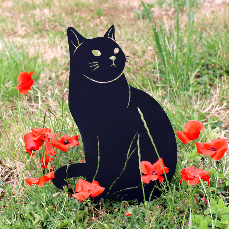 EMERO - Décoration Extérieure - Silhouette Chat - Origine : France 🐱🇫🇷