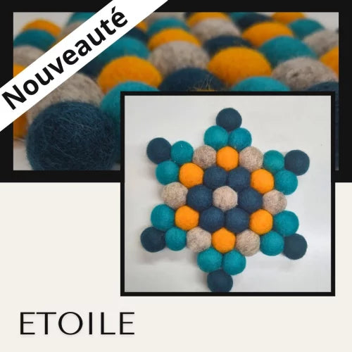 Dessous-de-plat en boules de feutre de laine