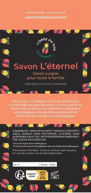 EMERO - Savon - L’éternel - Peaux Normales et Réactives - Origine : France
