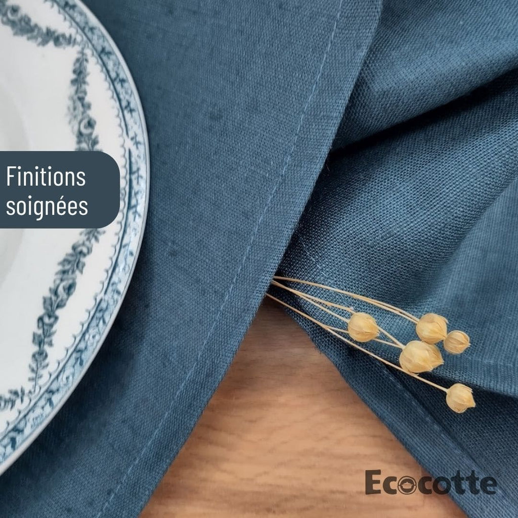 Lot de Serviettes en Lin Français & Fabriqué en France | Table Durable & Écologique