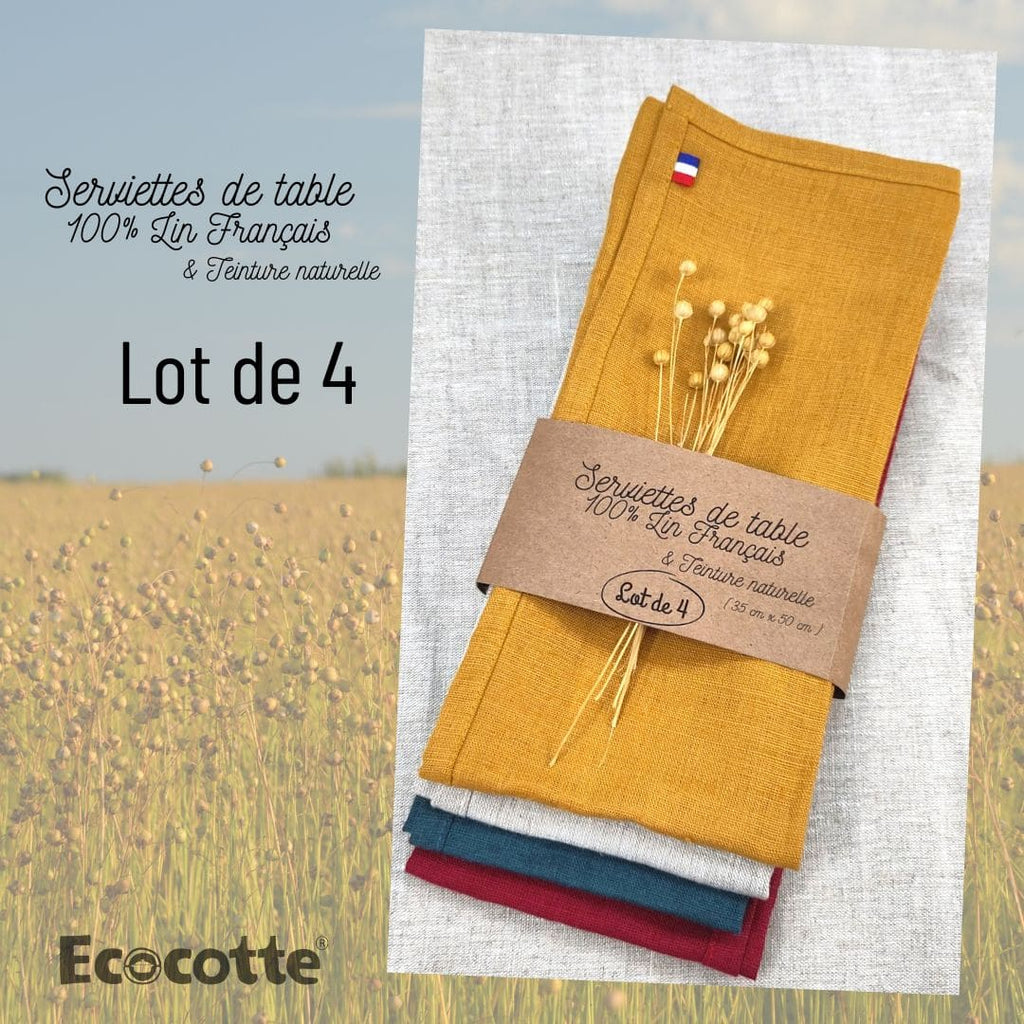 Lot de Serviettes en Lin Français & Fabriqué en France | Table Durable & Écologique