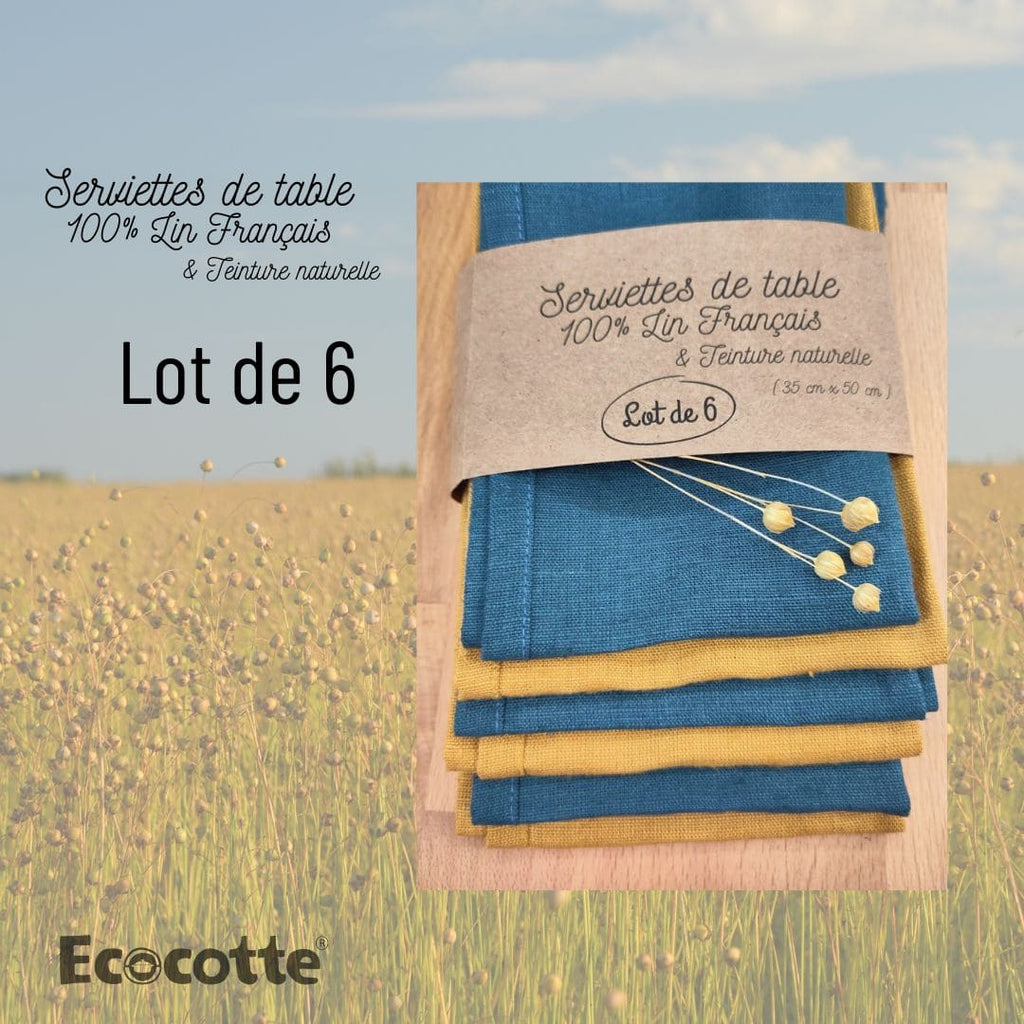 Lot de Serviettes en Lin Français & Fabriqué en France | Table Durable & Écologique