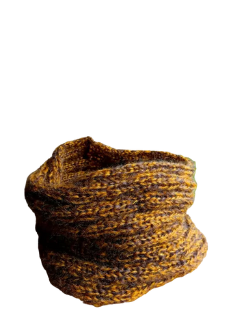 EMERO - Snood Homme - Mohair et Soie - Chocolat / Maïs - Origine : France