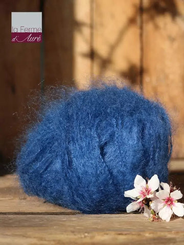 EMERO - Pure laine mohair à tricoter - Bleu Pacifique - Origine : France