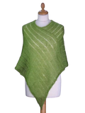 EMERO - Poncho Femme - Mohair et Soie - Vert anis - Origine : France