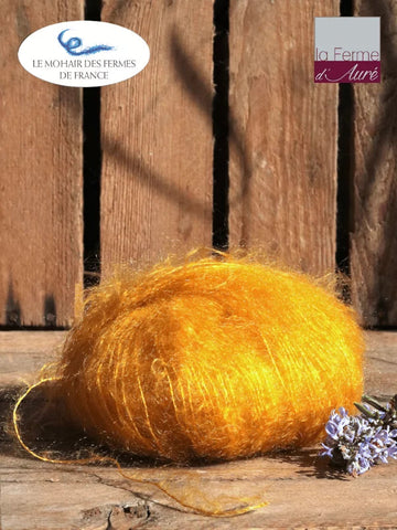 EMERO - Laine à tricoter - Mohair et Soie – Jaune Soleil - Origine : France