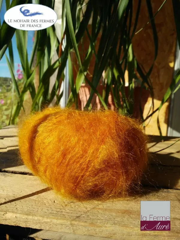 EMERO - Pure laine mohair à tricoter - Jaune Maïs - Origine : France