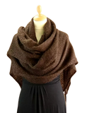 EMERO - Châle Femme en Mohair et Soie - Marron Ecorce - Origine : Hérault (France)