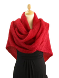 EMERO - Châle Femme en Mohair et Soie - Rouge - Origine : Hérault (France)
