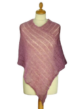 EMERO - Poncho Femme - Mohair et Soie - Rose foncé - Origine : France
