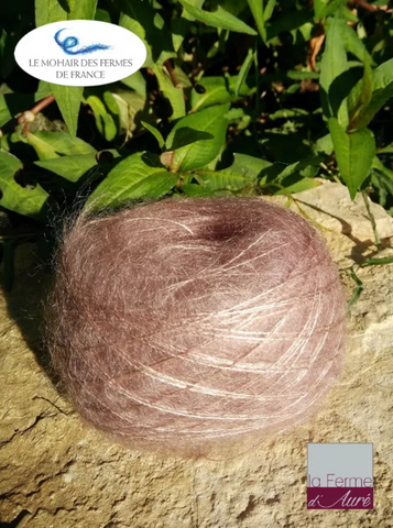 EMERO - Fil Plume à tricoter - Mohair et Soie - Beige Rosé - Origine : France 🧶