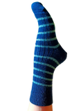 EMERO - Chaussettes Chaudes – Laine et Mohair - Rayures Bleu - Origine : Hérault (France)