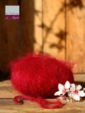 EMERO - Pure laine mohair à tricoter - Rouge Rubis - Origine : France