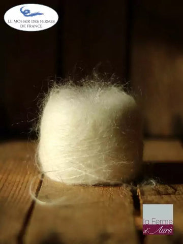 EMERO - Fil Plume à tricoter - Mohair et Soie - Écru - Origine : France 🧶