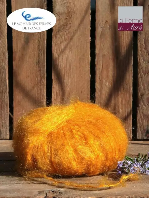 EMERO - Pure laine mohair à tricoter - Jaune Soleil - Origine : France