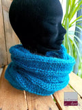 EMERO - Snood Homme - Mohair et Soie - Bleu Canard - Origine : France