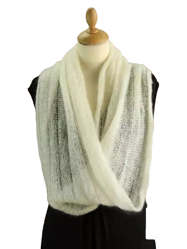 EMERO - Snood - Mohair et Soie - Écru - Origine : France