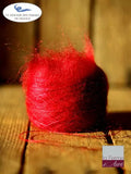EMERO - Fil Plume à tricoter - Mohair et Soie - Rouge Rubis - Origine : France 🧶
