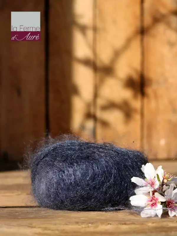 EMERO - Laine à tricoter - Mohair et Soie - Gris Ardoise - Origine : France