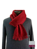 EMERO - Écharpe Homme - Mohair et Soie - Rouge Grenade (Petit modèle) - Origine : France (Tarn)