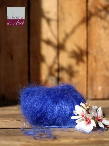 EMERO - Laine à tricoter - Mohair et Soie - Bleu Outremer - Origine : France