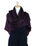 EMERO - Châle Femme en Mohair et Soie - Aubergine - Origine : Hérault (France)