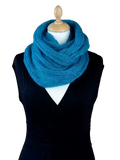 EMERO - Snood - Mohair et Soie - Bleu Lagon - Origine : France