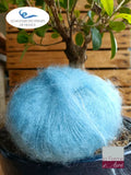 EMERO - Laine à tricoter - Mohair et Soie - Bleu Baltique - Origine : France
