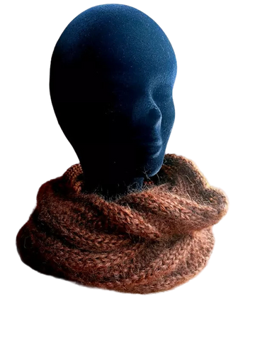 EMERO - Snood Homme - Mohair et Soie - Marron Ecorce - Origine : France