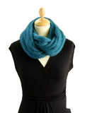 EMERO - Snood - Mohair et Soie - Bleu canard - Origine : France
