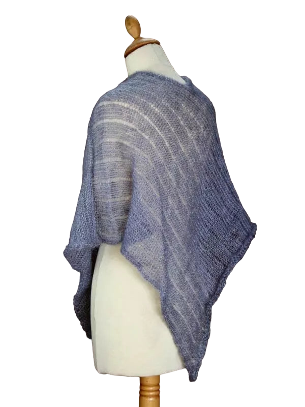 EMERO - Poncho Femme - Mohair et Soie - Gris Hibou - Origine : France