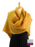 EMERO - Châle Femme en Mohair et Soie - Jaune - Origine : Hérault (France)