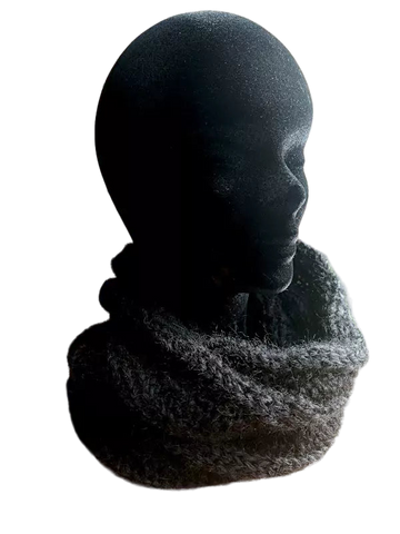 EMERO - Snood Homme - Mohair et Soie - Noir - Origine : France