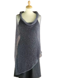 EMERO - Etole Poncho Dentelle - Mohair et Soie - Gris Ardoise - Origine : France